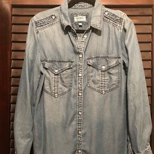 Express Boyfriend Fit Chambray Shirt